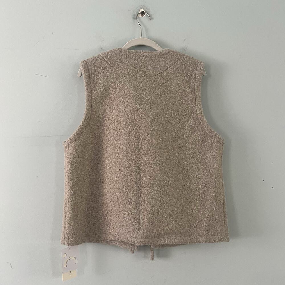 NWT Commense Round Neck Bow Front Light Grey Sleeveless Sweater Vest - Picture 5 of 7